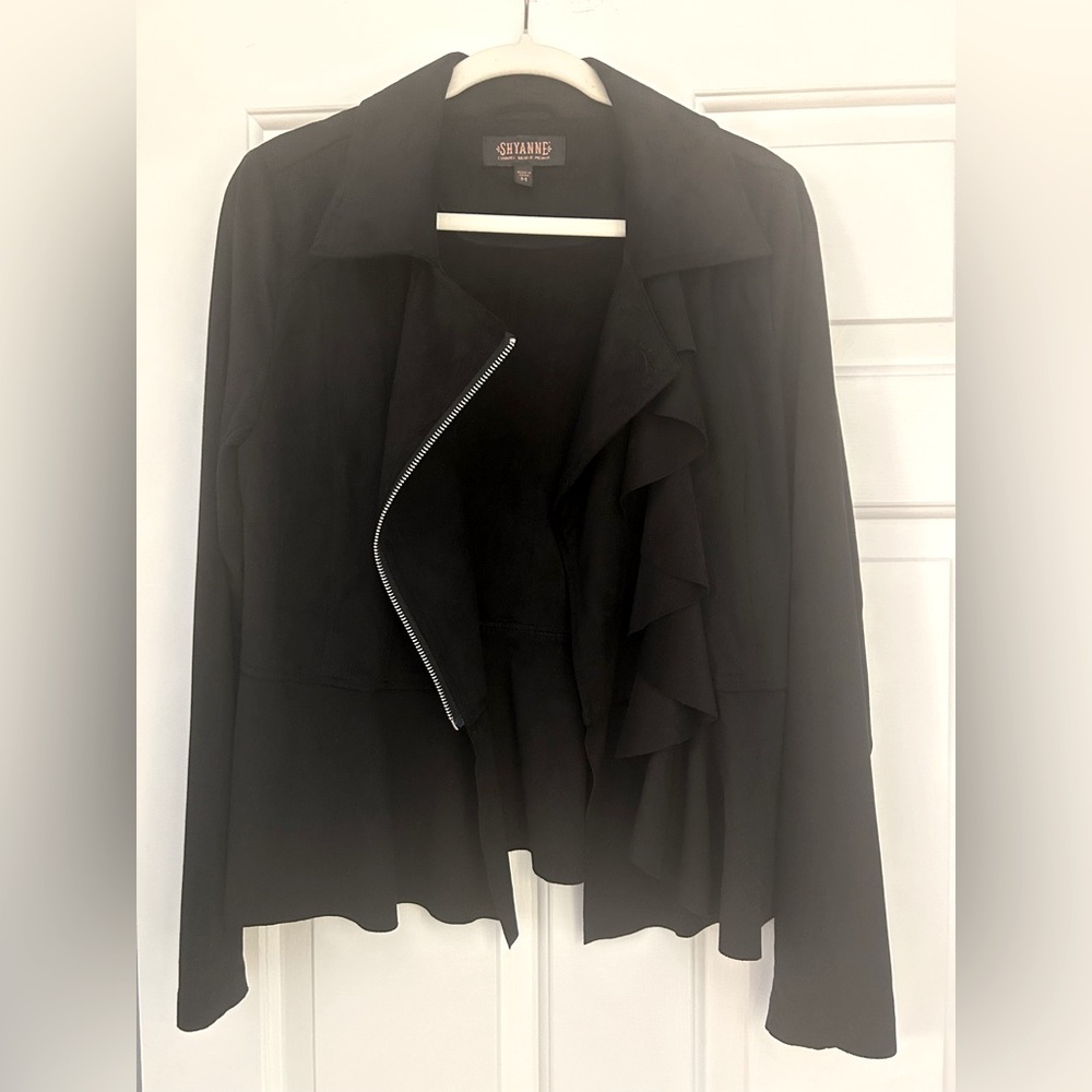 Shyanne Faux Suede Fitted Zip Front Moto Jacket